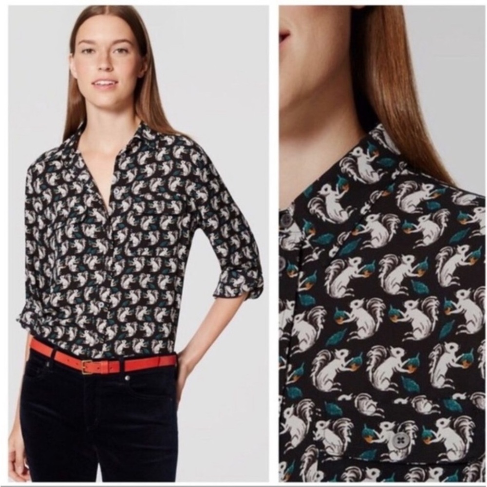 Loft Squirrel Pattern Top Size Small - image 2